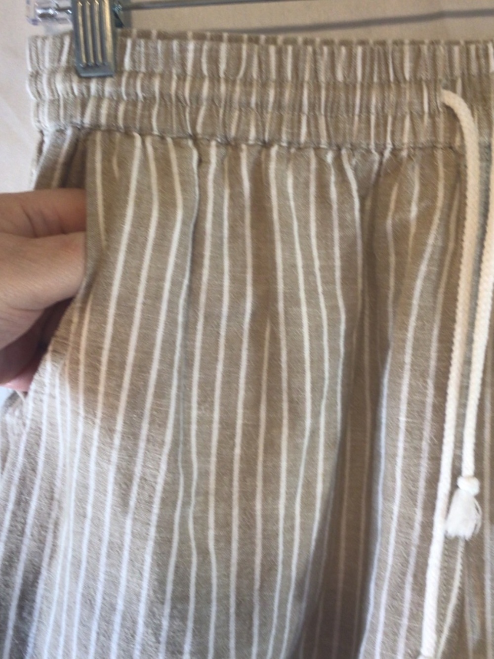 Beachlunchlounge Linen Pant Size Small Stripes Coastal Grandma Wide Leg Beachy - Picture 6 of 10
